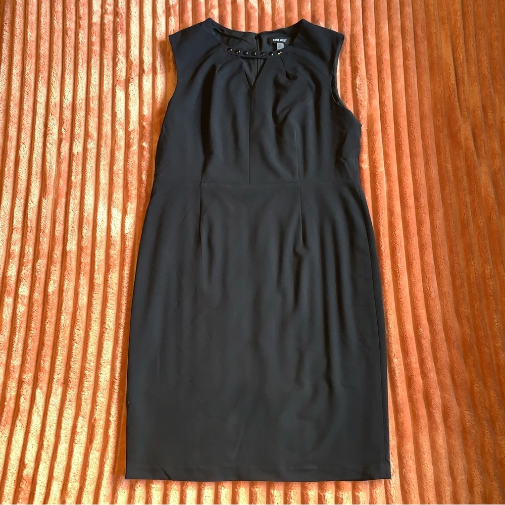Nine West Black Midi Dress with Studded Detail